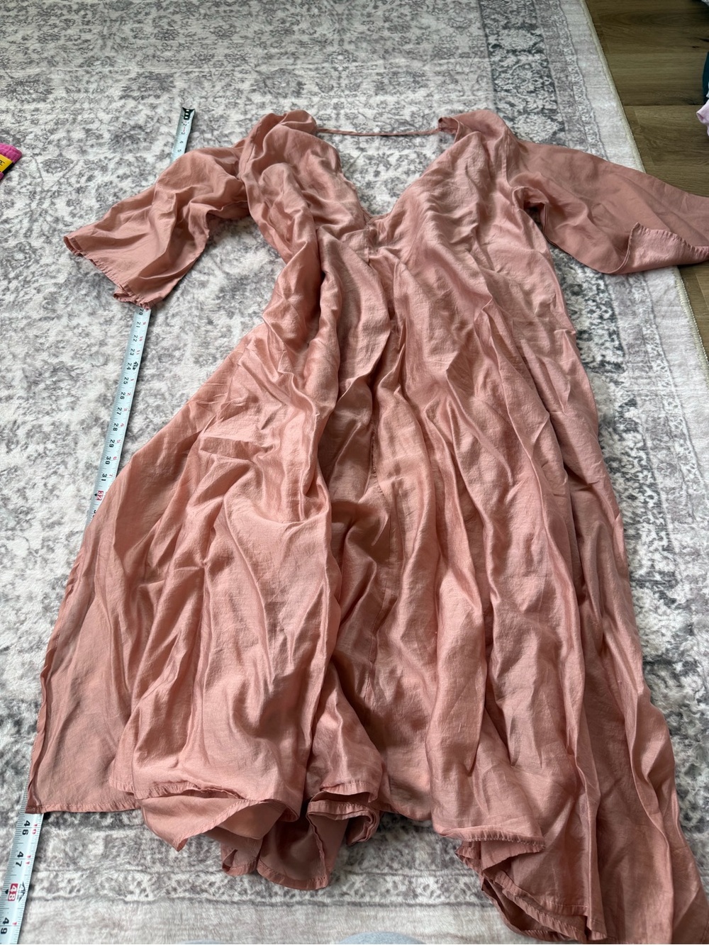 By Anthropologie Deep-V Cinched-Waist Kaftan One Size - Picture 11 of 12